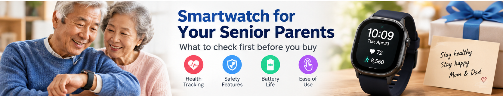A Smartwatch Gift for Elderly Parents: Check the Phone, Then the ECG